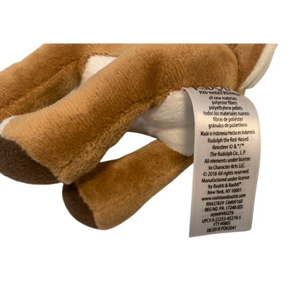 Rudolph Red Nosed Reindeer Plush Stuffed Animal Toy 7 in Rashti & Rashti - Picture 4 of 6